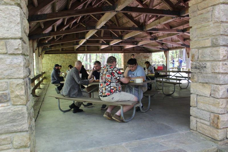 In the shelter